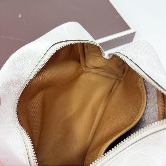 Coach small boxy cosmetic case mirror bag charm sign Christmas train - Picture 12 of 16